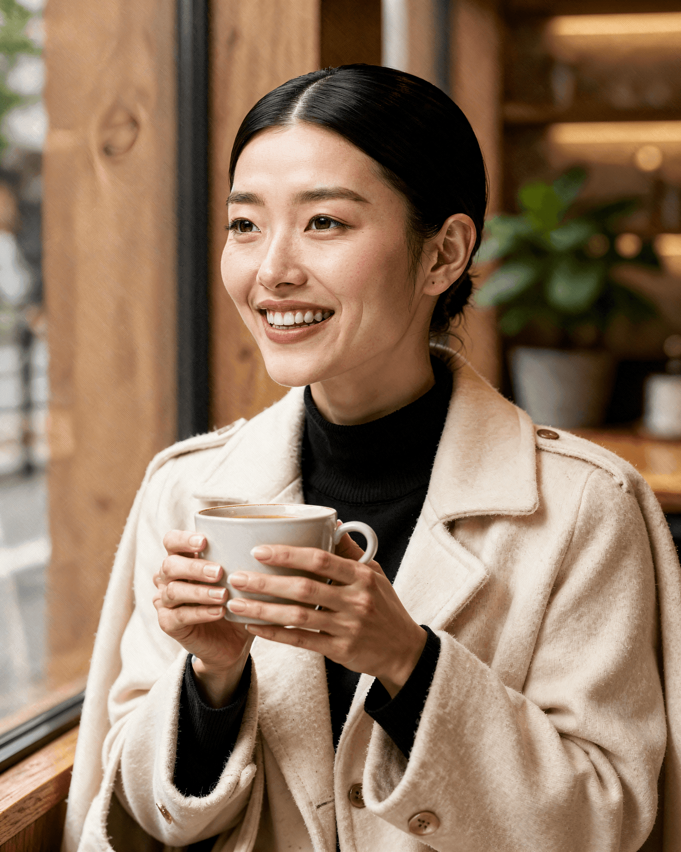 Tokyo cafe daytime lifestyle output